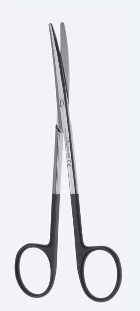 Ножиці, хірургічні, "Metzenbaum", "Supercut", дисекційні, вигнуті, тупокінцеві, загальна довжина 180 мм, 7 1/8". Бренд - Asanus Medizintechnik Gmb, Німеччина